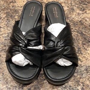 Black Wedge Sandal Michelle D